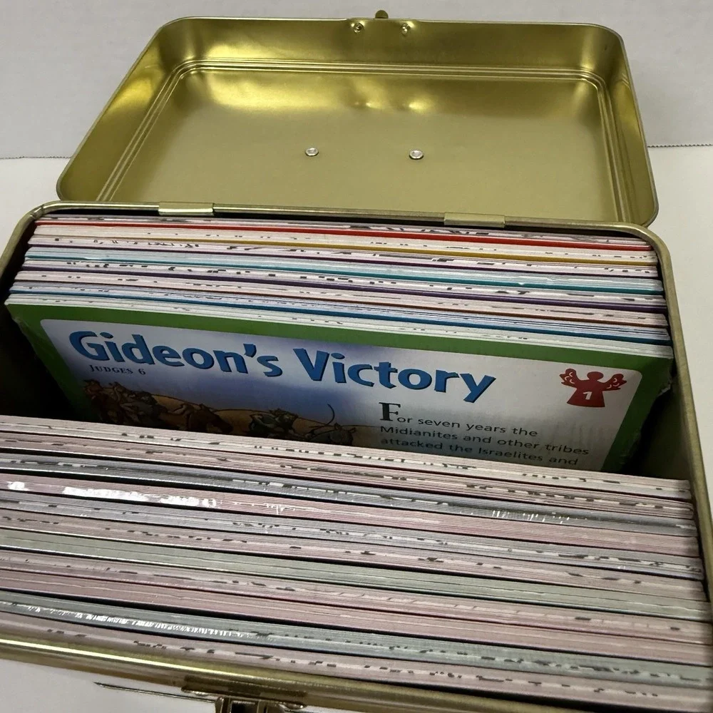 Great‎ Bible Adventures Tin Case Box Full Of Cards Heroes Angels Sunday School